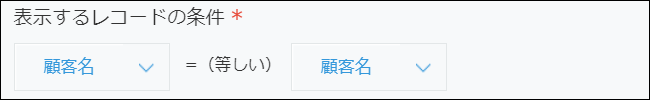 スクリーンショット：［表示するレコードの条件］を設定している